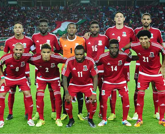 Team Picture of Equatorial Guinea (Back) Emilio Nsue, Viera Ellong Doualla, Felipe Ovono, Armando Sipoto Sipo, Raul Fabian Bosio, Raul Fabian Bosio (Front) Iban Randy Iyanga, Daniel Vazquez Evuy Dani, Javier Balboa, Enrique Boula Senobua, Ivan Zarandona Esono during the 2015 Africa Cup of Nations football match between Gabon and Equatorial Guinea at Bata Stadium, Bata, Equatorial Guinea on 25 January 2015 ©Gavin Barker/BackpagePix